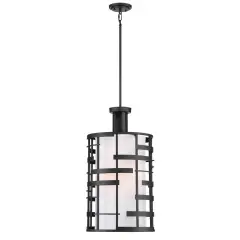 Lansing 4-Light Pendants Mounted Pendant Light Fixture in Textured Black Finish