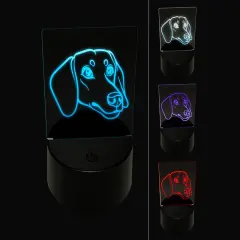 Dachshund Dog Head 3D Illusion LED Night Light Sign Nightstand Desk Lamp