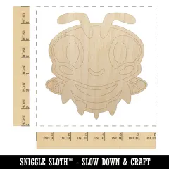 Cute Bee Happy Unfinished Wood Shape Piece Cutout for DIY Craft Projects