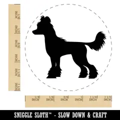 Chinese Crested Dog Solid Self-Inking Rubber Stamp for Stamping Crafting Planners Blue