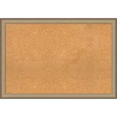 Elegant Brushed Narrow Framed Corkboard, Natural Cork Elegant Bronze