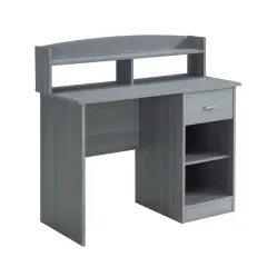 Techni Office Solutions 40.5" Gray Unique Techni Mobili Modern Office Desk with Hutch