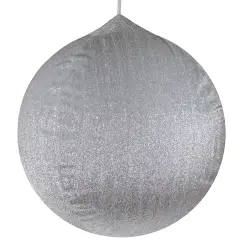 Northlight Inflatable Tinsel Commercial Christmas Ball Ornament Outdoor Decoration - 23.5" - Silver