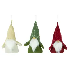 Northlight Standing Plush Gnomes Christmas Figurine Ornaments - 8.5" - Set of 3 Red