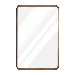 HBCY Creations Wall Mirror Large Mirror, Rustic Accent Mirror for Bathroom, Entry, Dining Room, & Living Room. Metal Mirror Brushed Bronze