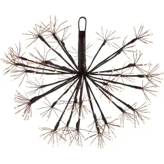 Northlight LED Lighted Christmas Starburst Ball Decoration - Micro Fairy Warm White Lights - 12" Brown