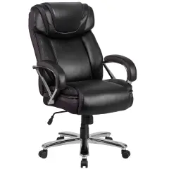 Emma and Oliver 500 lb. Big & Tall LeatherSoft Executive Ergonomic Office Chair with Wide Seat Black