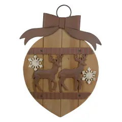 Northlight Rustic Reindeer Christmas Ornament Wall Sign - 17.5" Beige