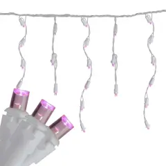 Northlight LED Wide Angle Icicle Christmas Lights - Pink - 5.5' White Wire - 100ct