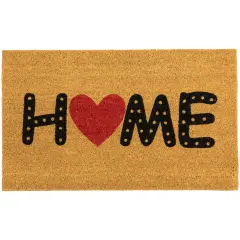 Northlight Natural Coir Home Heart Outdoor Doormat 18" x 30" Brown
