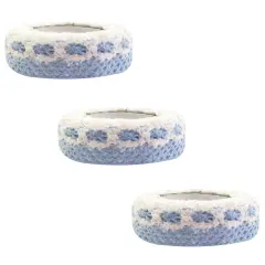 Wrapables Colorful Decorative Adhesive Lace Tape (Set of 3) Blue