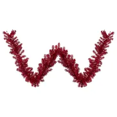 Northlight Metallic Tinsel Artificial Christmas Garland - 9' x 12" - Red - Unlit
