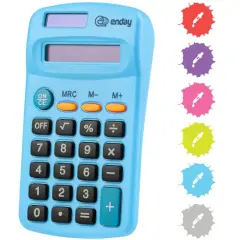 Enday 8-Digit Dual Power Pocket Size Calculator Blue