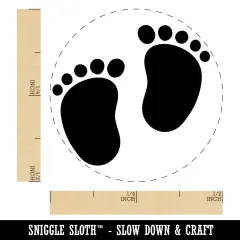 Baby Footprints Self-Inking Rubber Stamp for Stamping Crafting Planners Fuchsia