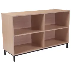 Emma and Oliver 4 Shelf 29.5"H Open Bookcase Storage Oak