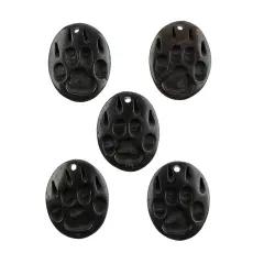 John Bead 1.25" Paw Natural Bone Pendants Light Grey