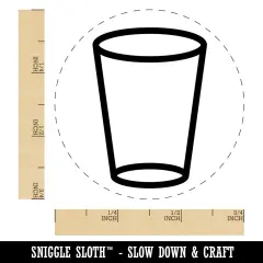 Empty Water Glass Cup Self-Inking Rubber Stamp for Stamping Crafting Planners Black