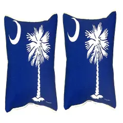 Pair of Betsy Drake Palmetto Moon Small Pillows 11 Inch X 14 Inch