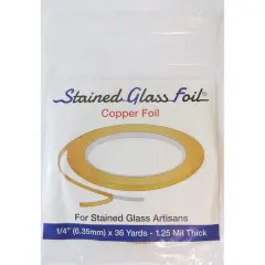 Stained Glass Foil Brand 1/4" Copper Back Foil - 1.25 Mil. Thick