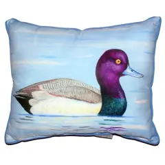 Betsy Drake Lesser Scaup Large Indoor/Outdoor Pillow 16x20 Multicolor