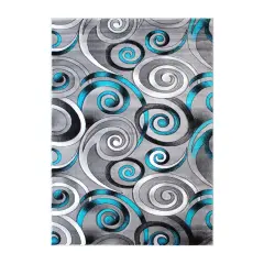 Masada Rugs DaVinci Collection Contemporary Woven Area Rug with Hand Carved Overlapping Swirls - Design D414