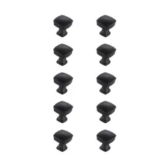 Irvin 1.3" Matte Black Square Knob Multipack (Set of 10)