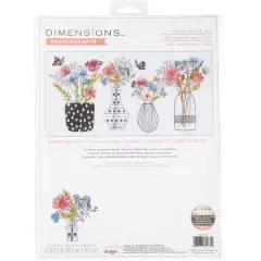 Dimensions Counted Cross Stitch Kit 16"x8" - Wildflower Vases