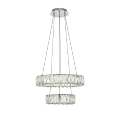 Monroe Integrated LED chip light Chrome Pendant Clear Royal Cut Crystal