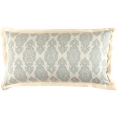 Diva At Home 20" x 36" Navy Blue and Almond White Modern Style Handmade Cotton Sateen King and CA King Sham