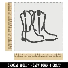 Simple Cowboy Cowgirl Boots Country Farm Life Wall Cookie DIY Craft Reusable Stencil