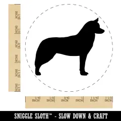 Siberian Husky Dog Solid Self-Inking Rubber Stamp for Stamping Crafting Planners Blue