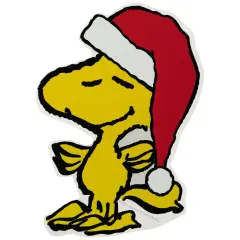Northlight Peanuts Woodstock in Santa Hat Christmas Window Cling Decoration - 7" Yellow