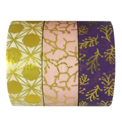 Wrapables Washi Masking Tape (Set of 3) Purple Metallic