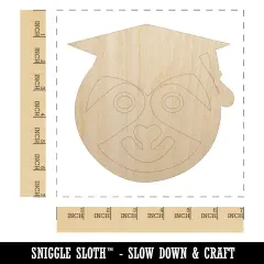 Graduation Sloth Unfinished Wood Shape Piece Cutout for DIY Craft Projects