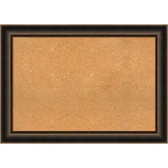Villa Oil Rubbed Bronze Wood Framed Corkboard, Natural Cork
