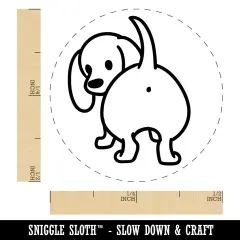Dachshund from Behind Butt Wiener Dog Self-Inking Rubber Stamp for Stamping Crafting Planners Brown