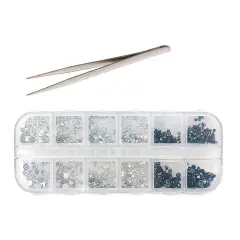 Wrapables Dazzling Nail Art Rhinestones Nail Manicure with Plastic Case Elegance