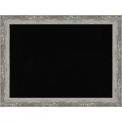 Waveline Silver Narrow Framed Corkboard, Black Cork