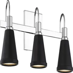 Nuvo 100w LED Module Bette Wall 3-Light 120v Polished Nickel & Matte Black 3000k warm-white