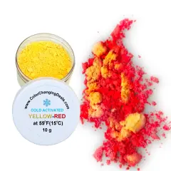 Color Changing Powder Pigment Thermochromic Temperature Heat Sensitive Yellow red 59&deg;f