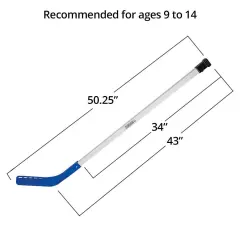 S&S Worldwide Spectrum Middle School Tough Floor Hockey Set.12 Player Set Includes 12 - 43" Long Sticks, 2 Soft Vinyl Hockey Pucks and 2 Soft Hockey Balls.Recommended for Ages 9 to 14.