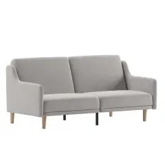 Merrick Lane Niklas Mid Century Modern Split-Back Sofa Futon with 3 Recline Positions Gray