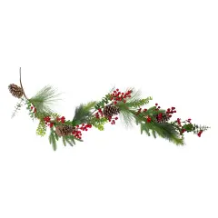 Northlight Berry Pinecones and Eucalyptus Artificial Christmas Garland - 5' x 10" - Unlit Green
