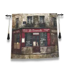 Paris Forgotten Tapestry Wall Hanging with Decorative Rod 52 In. X 35.5 In.
