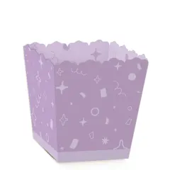 Big Dot of Happiness Purple Confetti Stars - Party Mini Favor Boxes - Simple Party Treat Candy Boxes - Set of 12