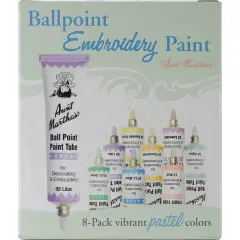 Aunt Martha's Ballpoint Paint Tubes 1oz 8/Pkg-Pastel Colors