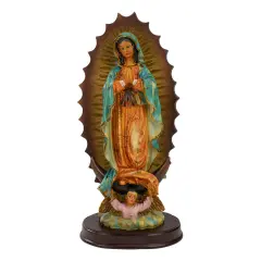 Northlight Our Lady of Guadalupe with Angel Figurine - 9.25" Brown