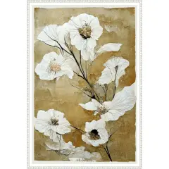 White Dry Flowers by TreechildFramed Canvas Wall Art