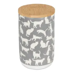 DII Cats Meow Ceramic Gray Treat Canister