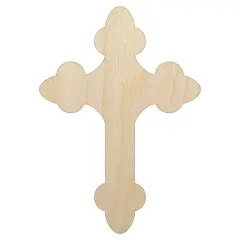 Cross Doodle Christian Unfinished Wood Shape Piece Cutout for DIY Craft Projects